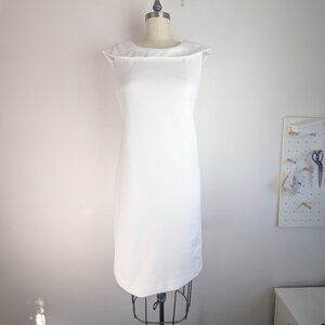 White Pencil Dress Ponte Knit City Hall Wedding Winter White Bridal Shower Dress